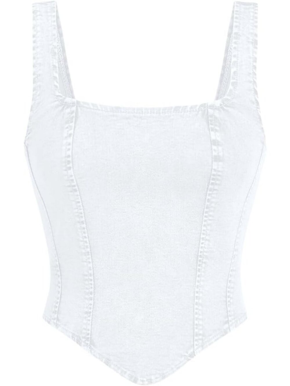 Stylish Denim Corset Crop Top - Sleeveless, Zip Up Back, Trendy Summer Fashion